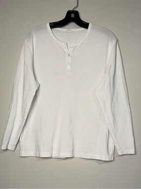 Son Of A Tailor Classic White Long Sleeve Henley Shirt - Everyday Essential